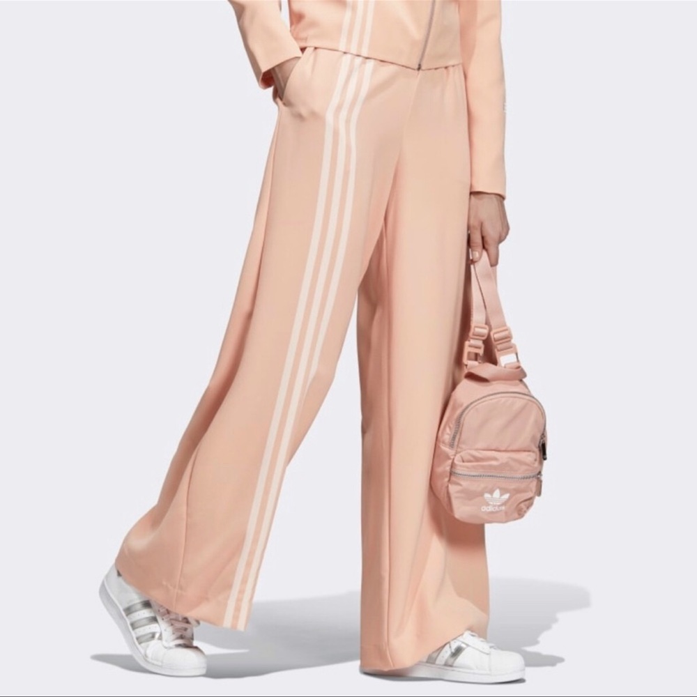 Adidas tri wide Pink Wide Leg Track Pants Size M